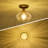 1-Light Glass Semi Flush Mount wit Clear Glass Shade Ceiling Light-2143669592
