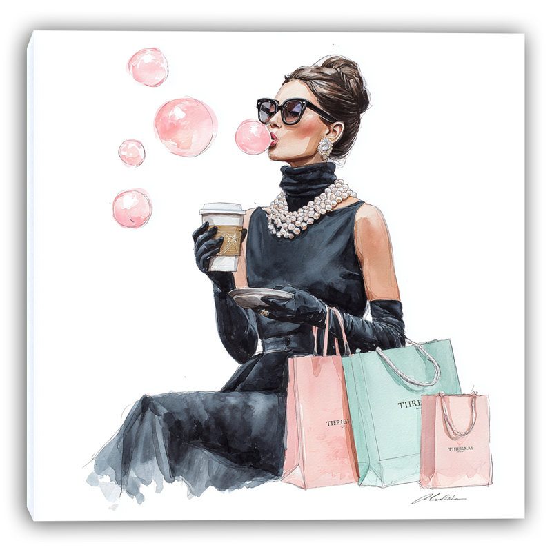 Art mural sur toile tendue Fashion Lady, H 20 po x l 20 po