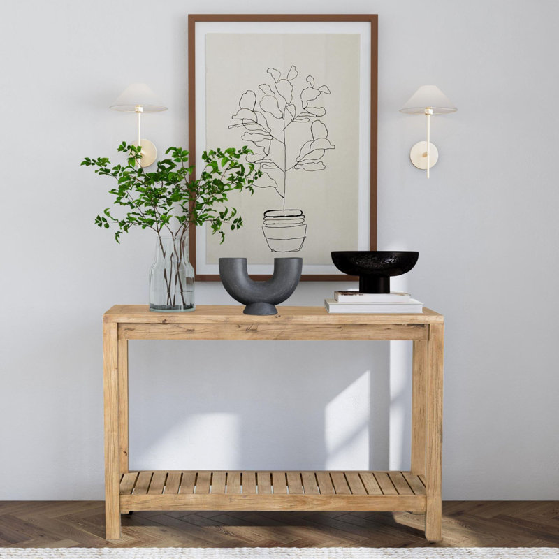 Fources 47.25'' Solid Wood Console Table, Brown