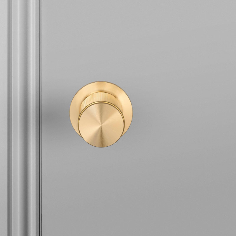 Cylindrical Knob with Round Rosette, Brass