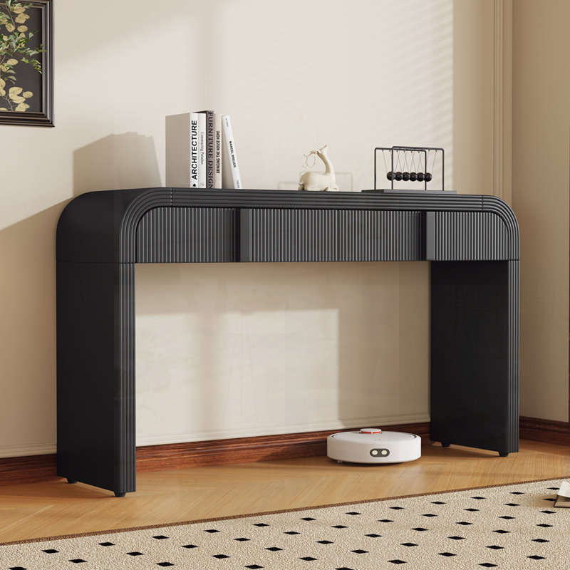 Console l 54,9 "avec 2 tiroirs, Noir, noir, noir, noir