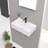 21" x 12" White Ceramic Rectangular Wall Mount Bathroom Sink, Floating Sink with Single Faucet Hole & Overflow, 1.75" Drain, 5" Height, for Compact Bathrooms