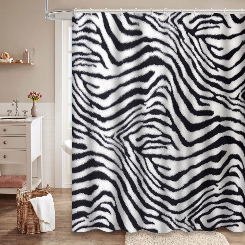 Rideau de douche Zebra Animal Safari, L 72 po x l 72 po
