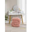 Tabouret de maquillage en forme de S avec repose-pieds et tabouret, rose