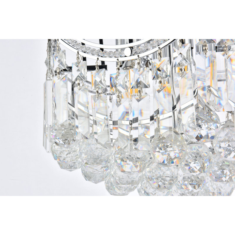 Plafonnier semi-encastré 6 lumières 16 po Eustacio, Chrome