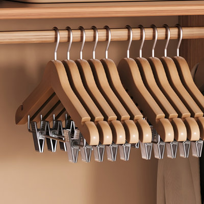 Solid Wood Suit Hangers - Wide Shoulder Wooden Closet Organizers For Men