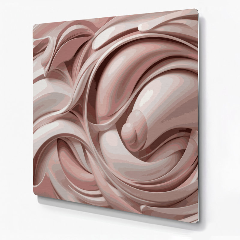 «Biomorphic Abstraction 67», art mural en métal brun, H 8 po x l 8 po
