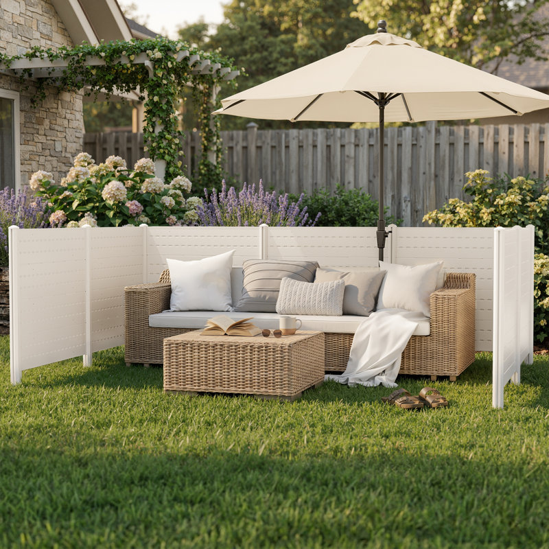 Polar Aurora Privacy Fence Panels 92" x 45", Outdoor Privacy Screen & Trash Can Enclosure, PVC Weather-Resistant Fence for AC Unit, Pool Equipment, Backyard Garden, Easy Assembly(2 Panels)