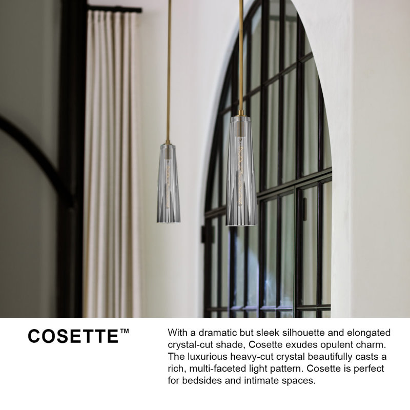 Cosette 1 - Light Small Pendant,  Smoked glass
