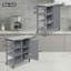 Îlot de cuisine extérieur pliable avec roues verrouillables, armoire de rangement et porte-serviettes pour patio, jardin, gris