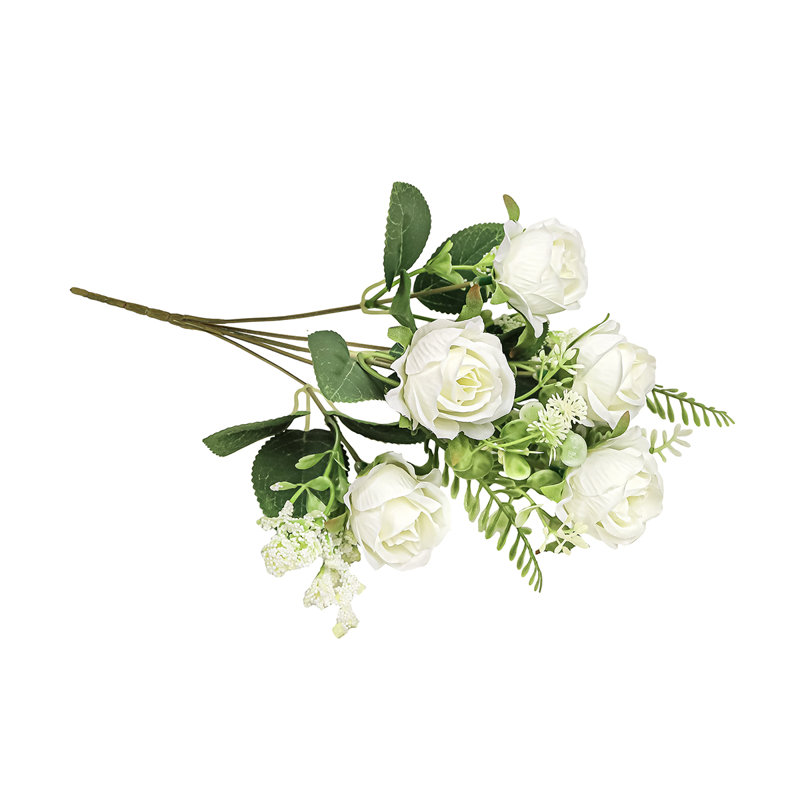 Bouquet de petites fleurs artificielles, Blanc, crème