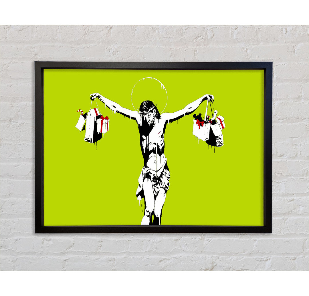 Thank Christ For Shopping Lime - Einzelner Bilderrahmen Kunstdrucke auf Leinwand