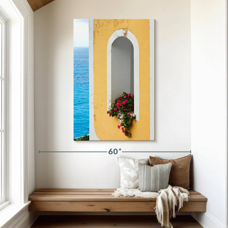 Aime Floral Mediterranean Window, 48" H x 32" W