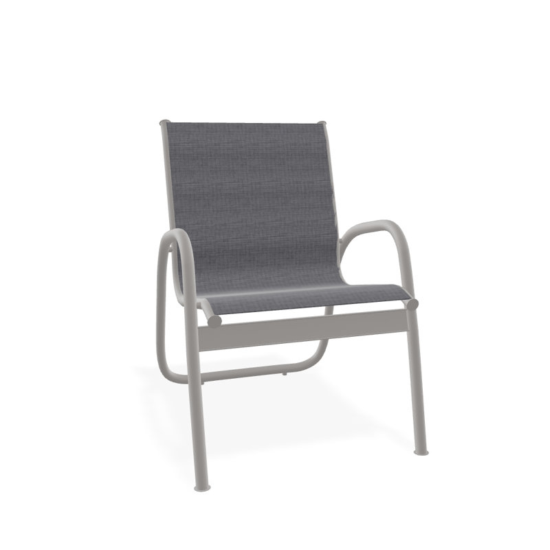 Fauteuil de patio Gardenella, Gris chaleureux texturé, Étain Augustine