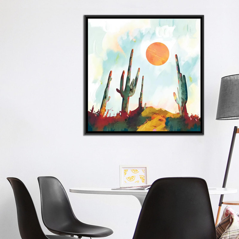 «Desert Day», reproduction d'impression, H 37 po x l 37 po x P 1,5 po, Pas de tapis, Toile avec cadre noir