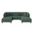 Seemab 5 - Piece Upholstered Hunter Green Corduroy Modular Sectional with Pillow Back and Removable Ottoman-1357576013-1348314284