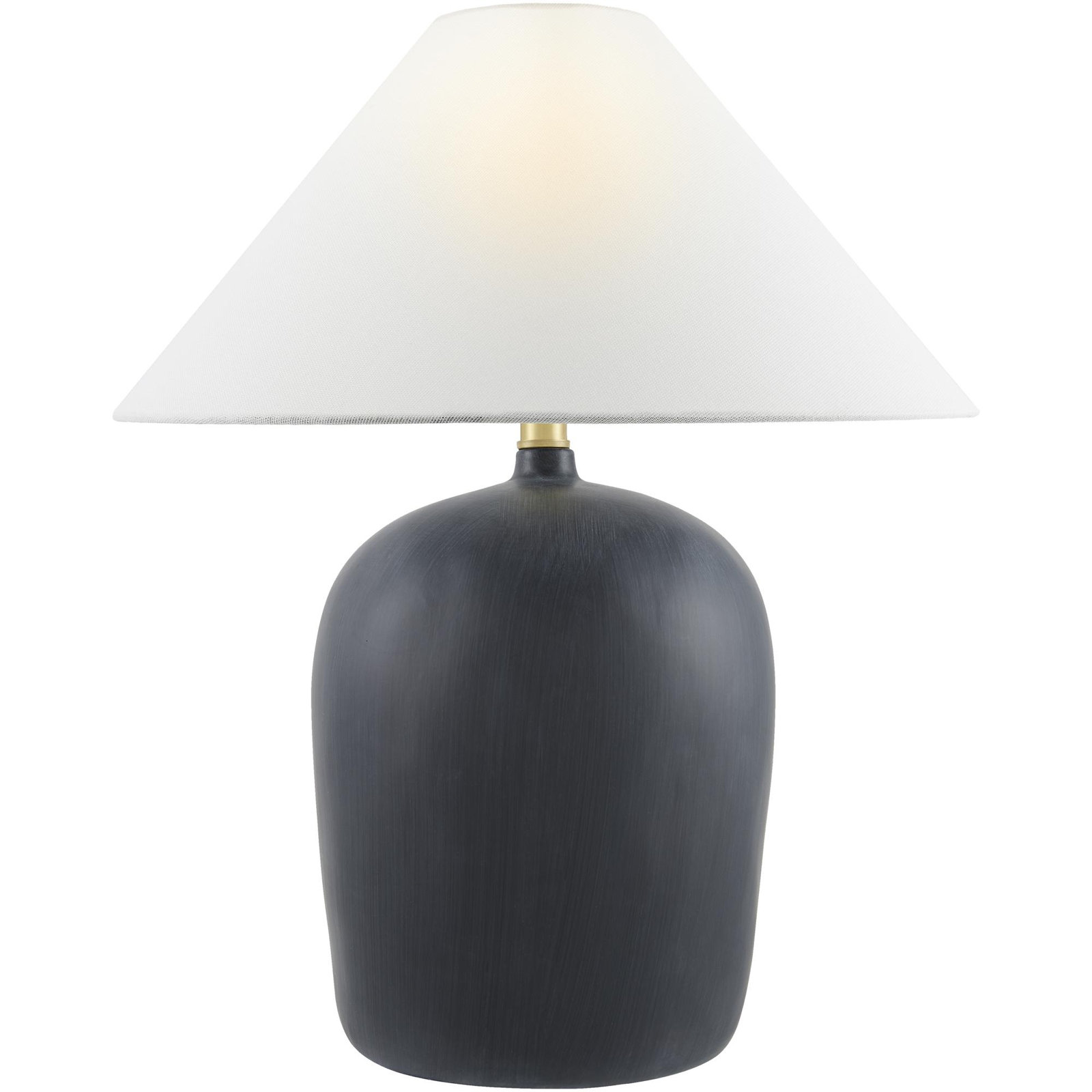 Danica Ceramic Table Lamp, Black, White Linen Empire