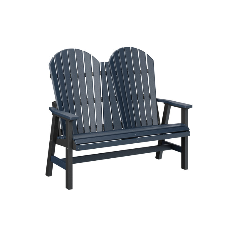 Berlin Gardens Comfo Back Loveseat, Navy Blue Top/Black Base