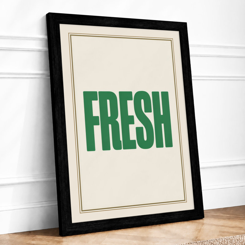 Fresh Typography - Framed Print, A3 - 42.0 x 29.7 cm, Black