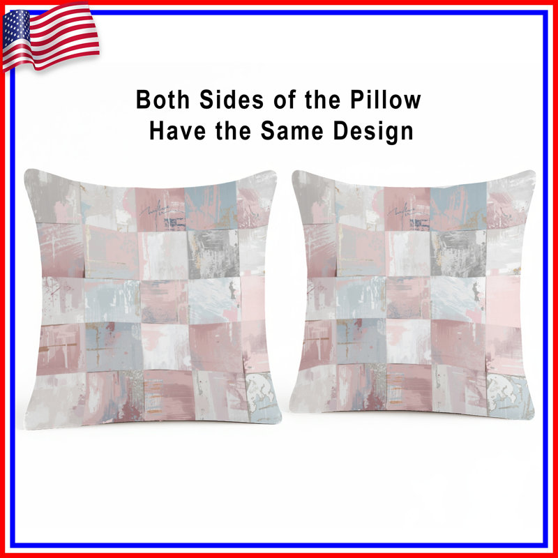 Pastel Abstract Patchwork Double Sided Throw Pillows, 20 x 20 inches