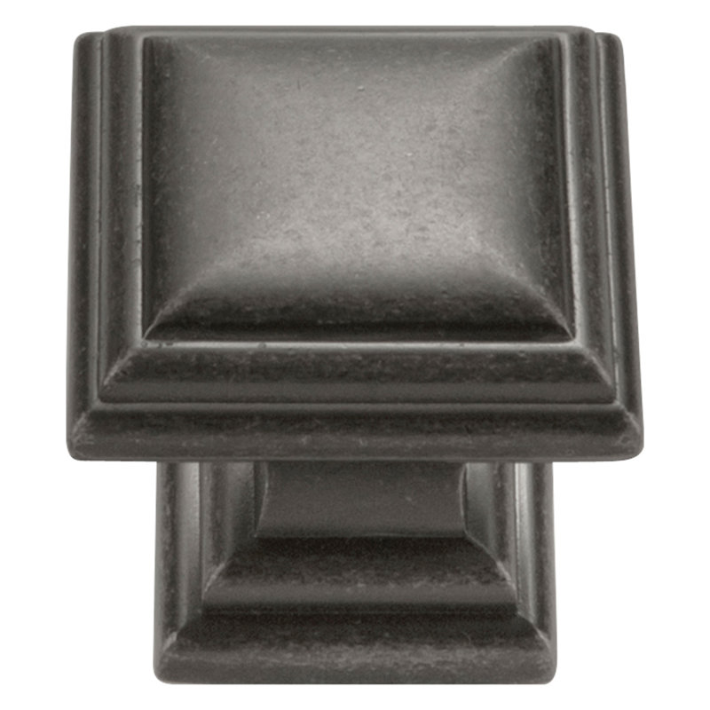 Somerset 1 1/16" Length Square Knob, Black Nickel Vibed