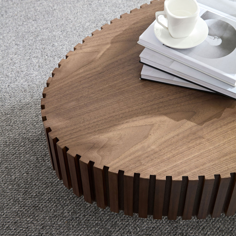 Oval Coffee Table, Espresso Wood, 13.38" H x 43.7" W x 24.8" D