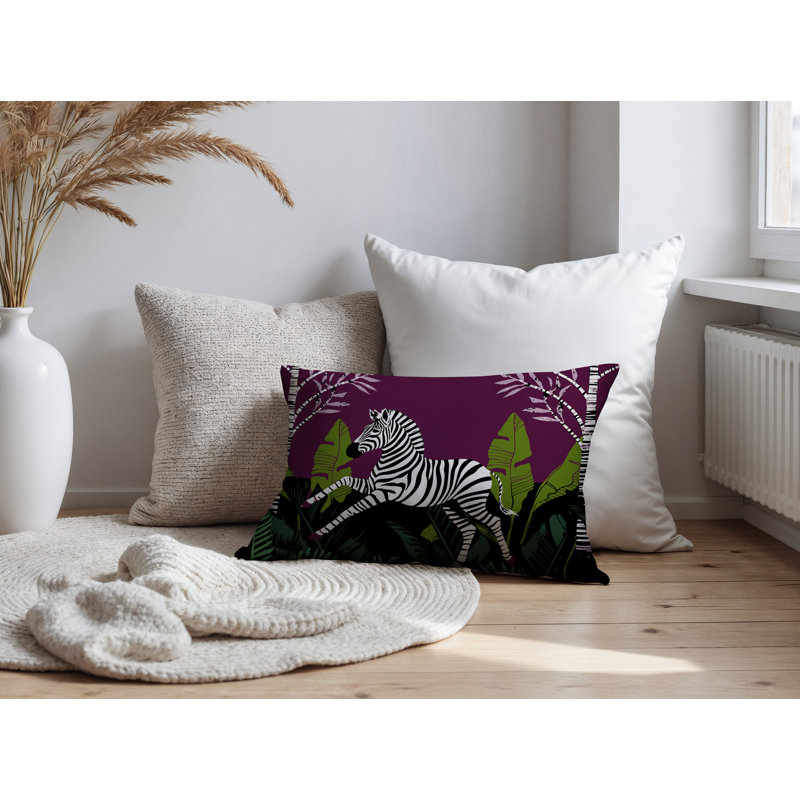 Oreiller rectangulaire intérieur / extérieur Asty, Rectangulaire H 14 po x l 20 po, Mauve