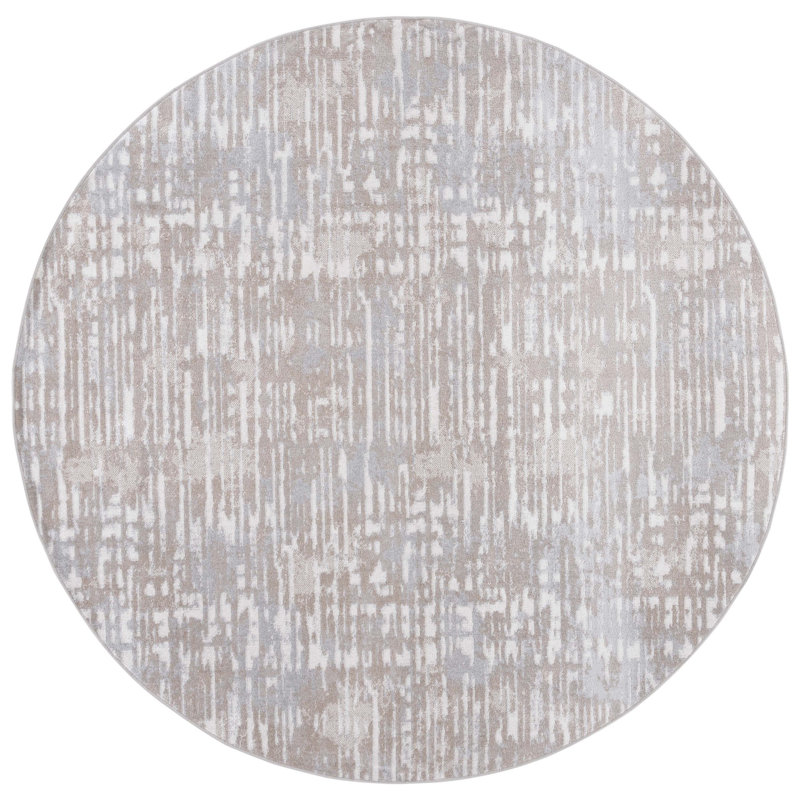Velauthan Performance Machine Washable Abstract Rug, Round 6'7"