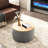 Round Storage - 2 In 1. Works As End Table And . Dark Grey. Handmade. Linen Upholstery. 25.5"X25.5"X14.5". 250Lbs Weight Capacity. No Assembly Grey Doubles & Footstool. 25.5" X 14.5". Load