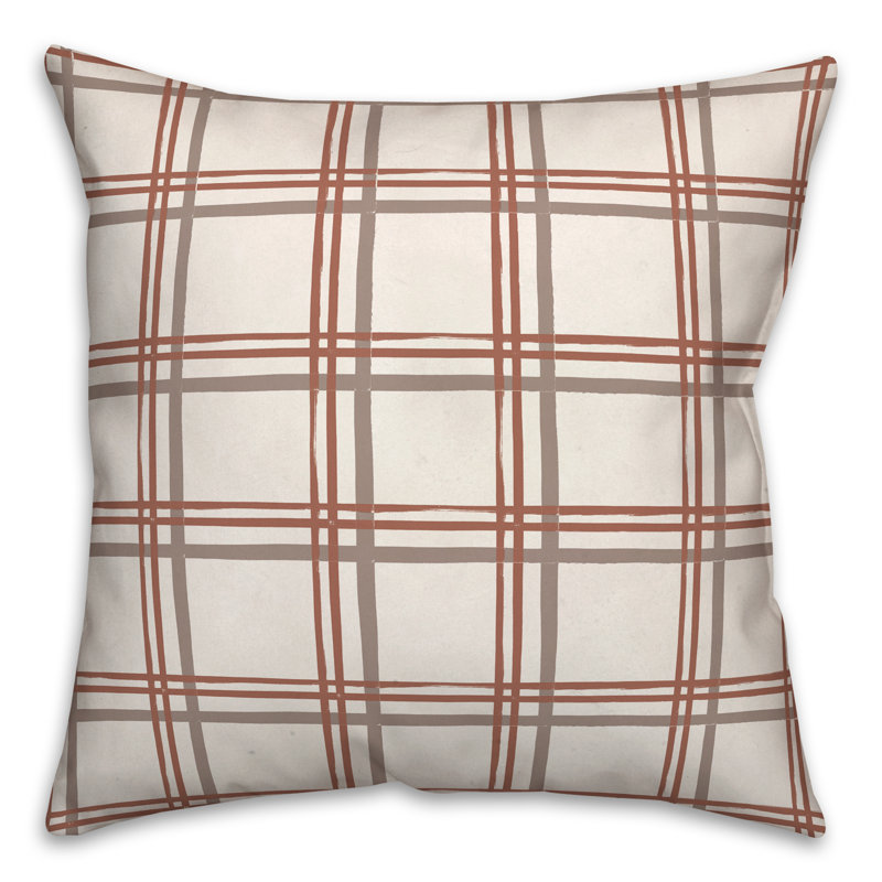 Plaid Throw Pillow, White