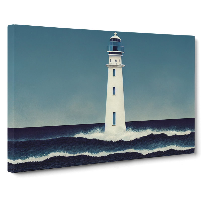 XXX-H1022-WF-7167X Pretty Lighthouse - Wrapped Canvas Print, 35cm H x 50cm W x 3cm D