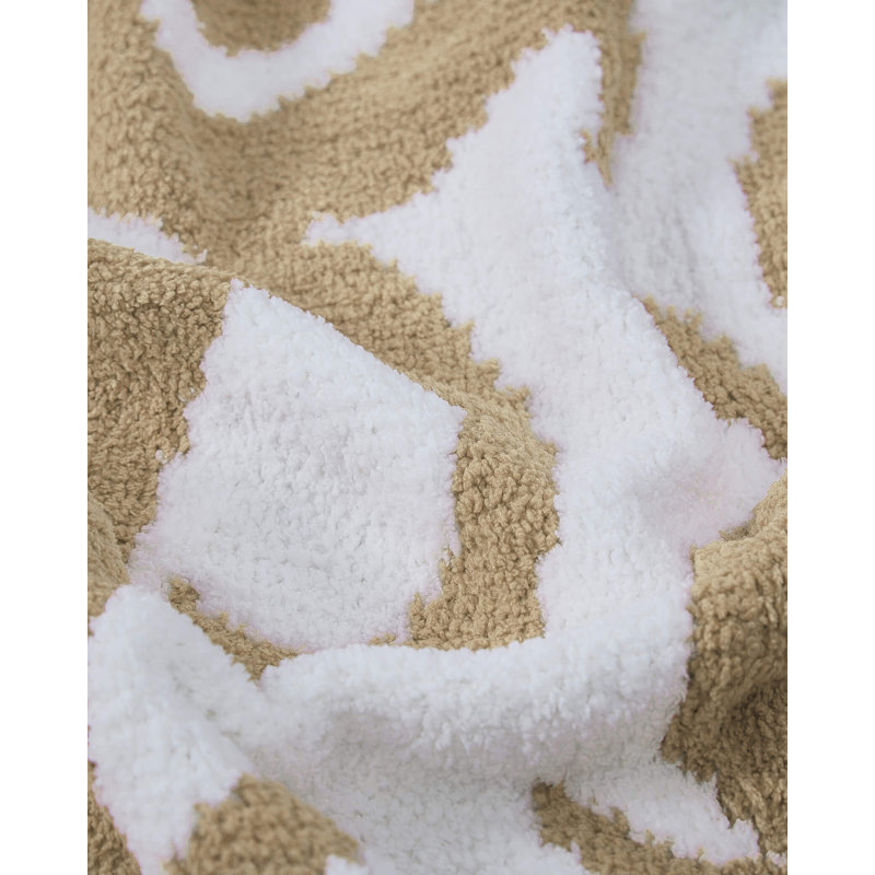 Casablanca Throw Blanket, Sahara Tan/Off White Abstract