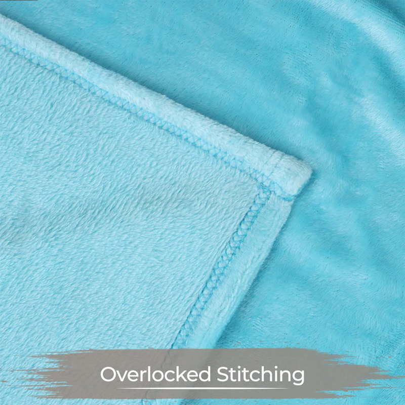 Winter Blue Fleece Plush Reversible Throw Blanket