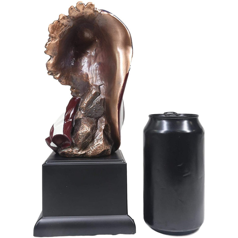 Ebros États-Unis, patriotique, majestueux aigle à tête blanche, buste surélevé sur une étoile étoilée, drapeau américain, statue de bronze en résine électrolytique avec base de musée
