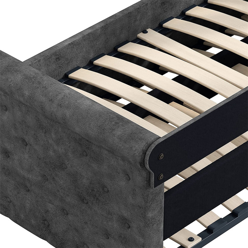 Lit de jour à plateforme simple avec lit gigogne par Red Barrel Studio®, gris