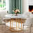 Wardat Round Faux Marble Top Metal Base Dining Table