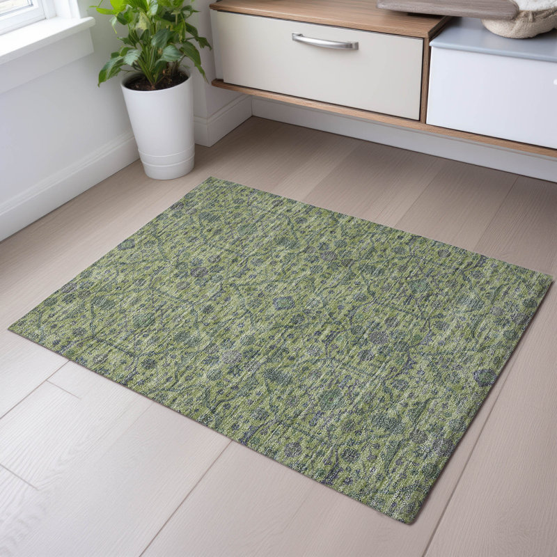 Premium Machine Washable Ducote AMF1131 Global Rug, Rectangle 1 pi 8 po x 2 pi 6 po