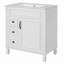 Meuble-lavabo de 24 pouces avec lavabo en céramique, conception compacte et rangement intelligent pour les petites salles de bain-118401293