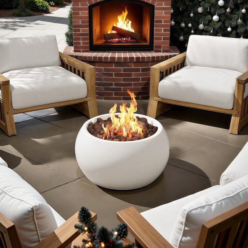 Une élégance invitante: foyer d'extérieur au propane de qualité supérieure avec chaleur de 40 000 BTU - aucun assemblage requis pour un confort de patio ultime!