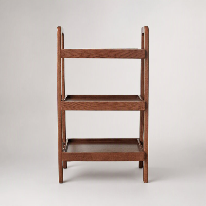 Banc de rangement en chêne couleur noyer, meuble de rangement à 3 niveaux en bois de hêtre pour l'entrée, la salle de bain, le salon et plus encore