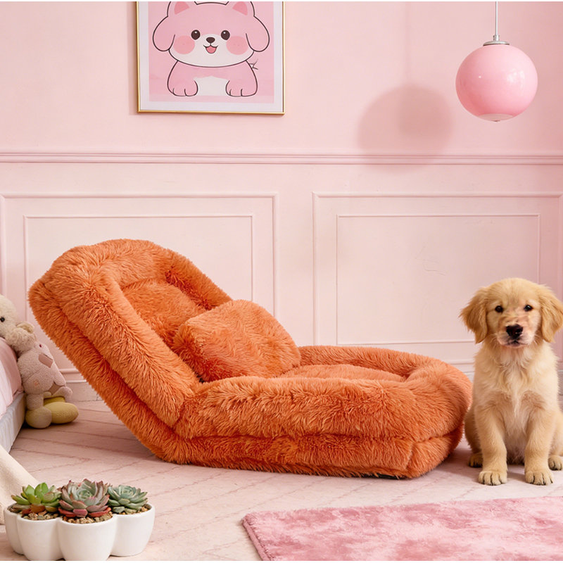 5-Position Adjustable Convertible Dog Bed, Orange