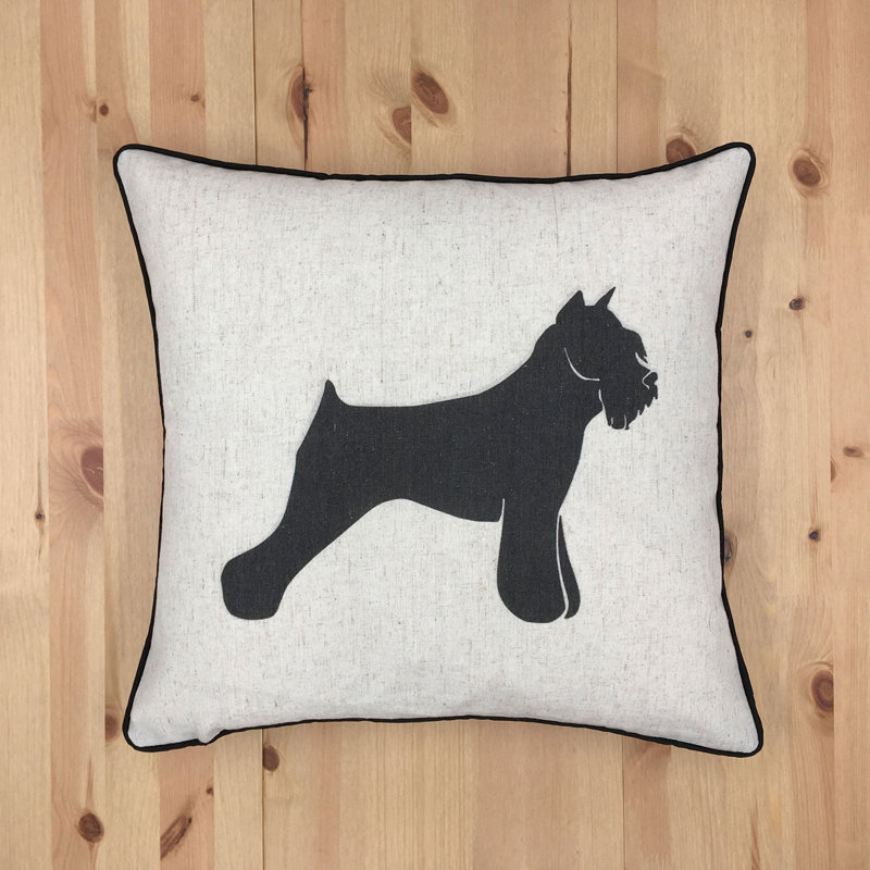 Schnauzer Dog With Polyester Insert Pillow