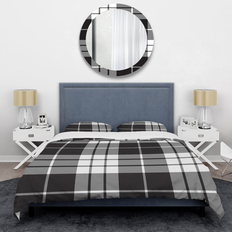 Ensemble de housse de couette en microfibre noir / argenté 3 pièces, Housse de couette pour très grand lit et 2 très