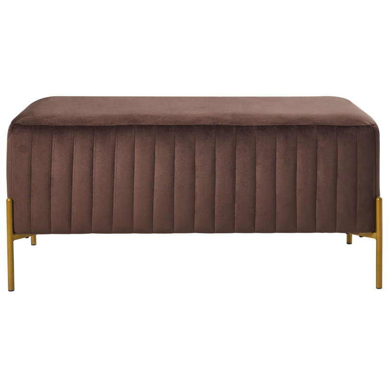 Benzant Velvet Upholstered Bench, Brown