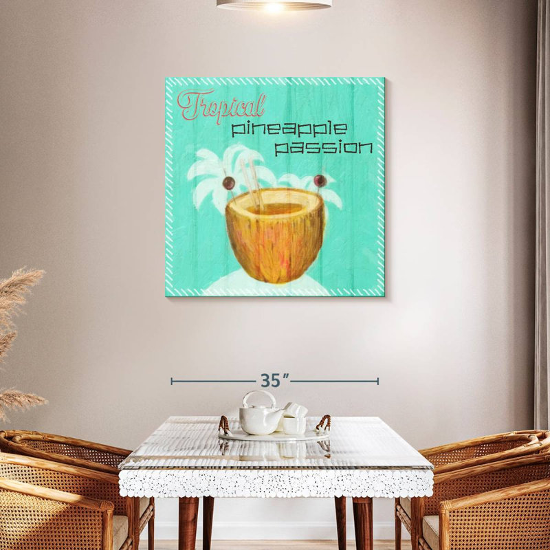 Yarlin Blue Pineapple Passion, 36" H x 36" W