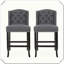 Set Of  2 Contemporary Fabric Tufted Wingback Counter Stools Set Practical Versatile Durable Stylish-121321841