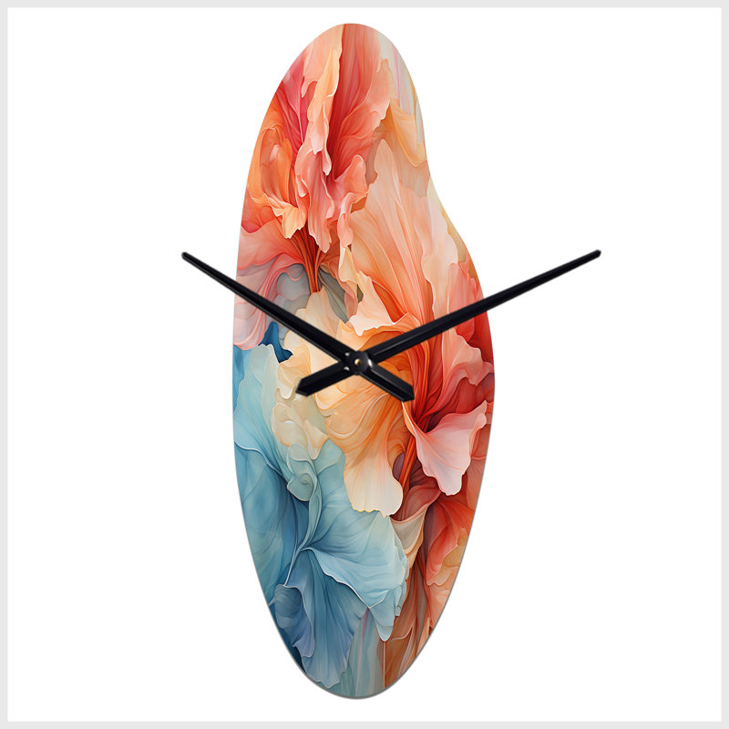 Metamorphic Dance - Abstract Spirals, horloge murale asymétrique, Médium