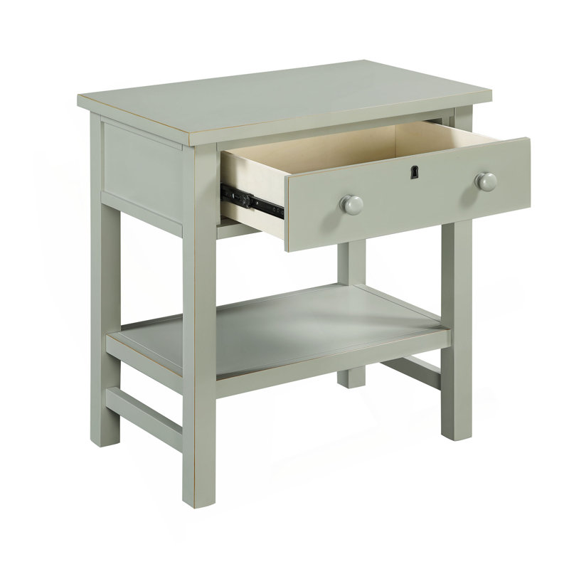 Finley 1-Drawer Storage Nightstand, Antique Gray