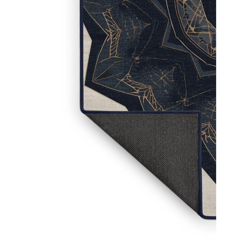 Tapis gris doux et moelleux à motif géométrique d'inspiration mondiale Mandala, 5 x 7