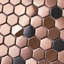 Carrelage mural et de plancher hexagonal en métal-93706732